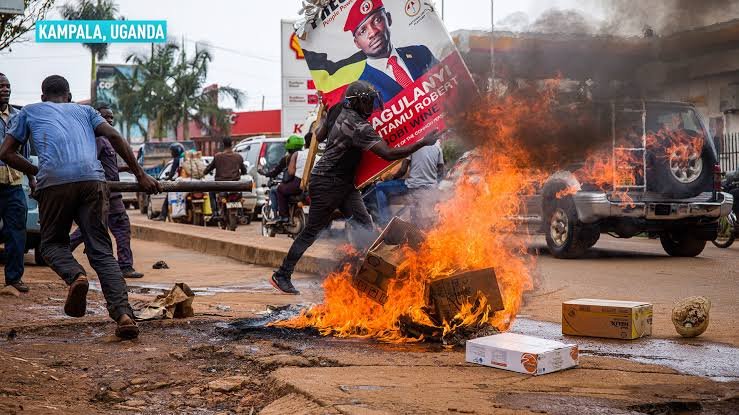 Bobi Wine's supporters protest