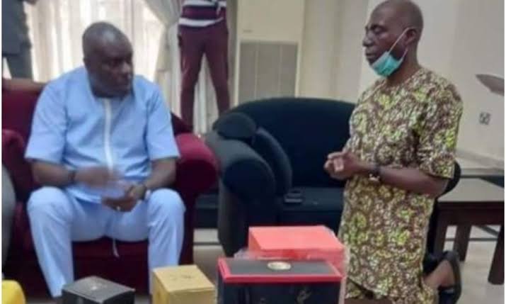 Senator James Manager knelt before James Ibori