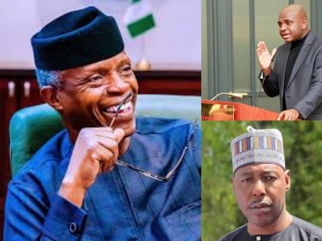 Professor Yemi Osinbajo, Professor Babagana Zulum, and Professor Kingsley Moghalu