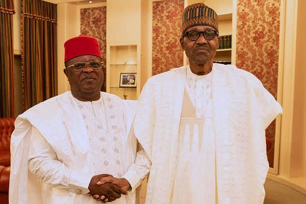 President Buhari and governor David Umahi