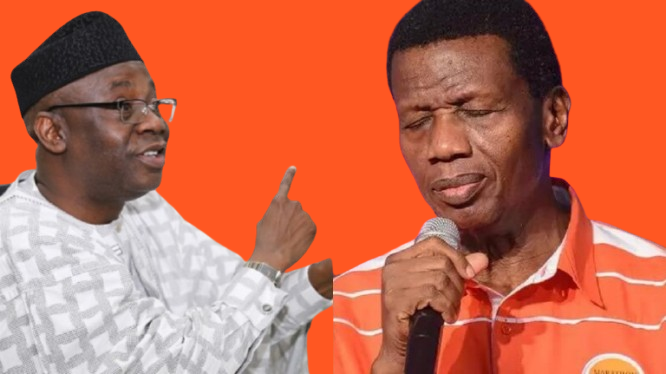 Pastors Tunde Bakare and Enoch Adeboye during past protests against former President Goodluck Jonathan’s government in Nigeria.