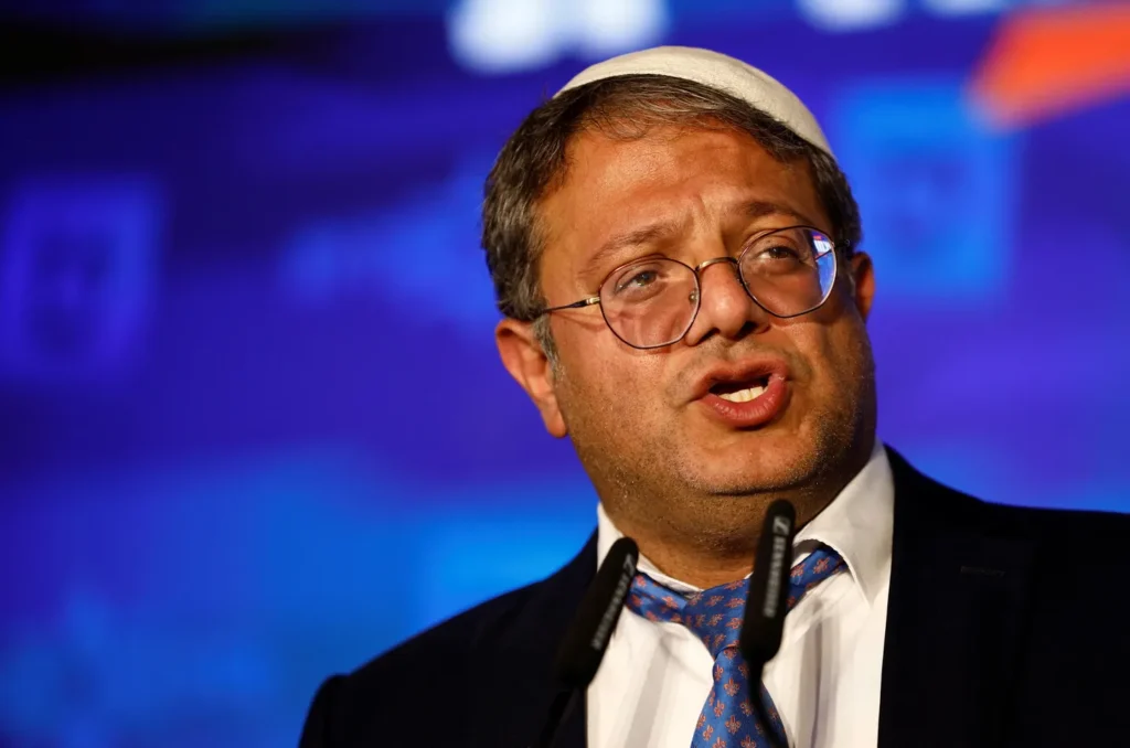 Israeli Minister Ben-Gvir during a public appearance amid international reactions over the Gaza conflict.