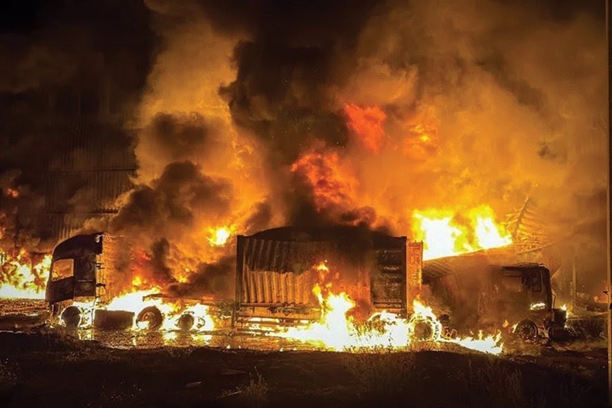Smoke rising after a Russian missile strike in Ukraine amid ongoing war and global concern over escalating attacks.