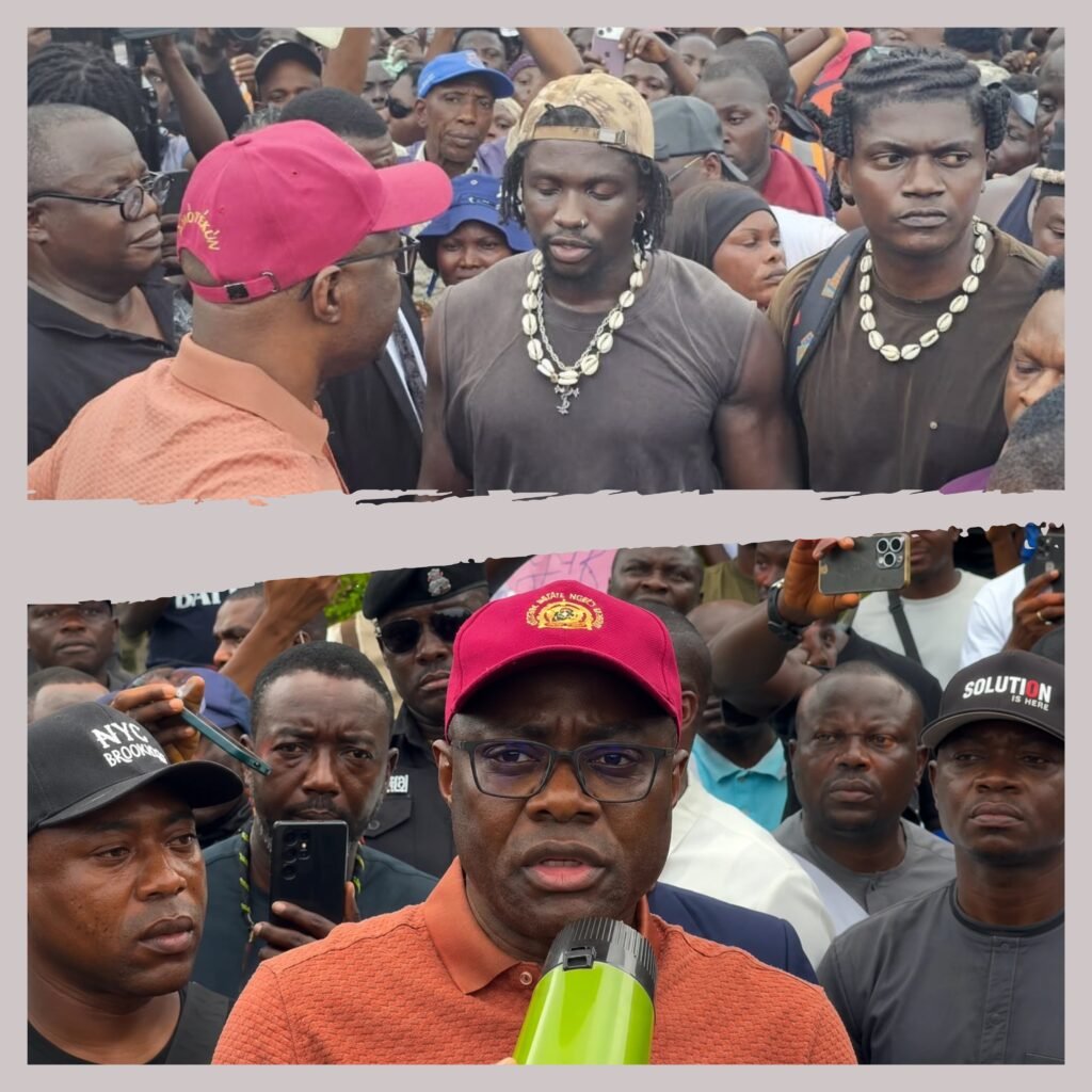 Nigerians protesting against hardship and insecurity during Democracy Day activities