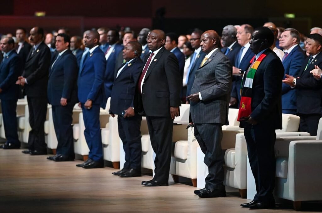 African leaders attending an international summit abroad