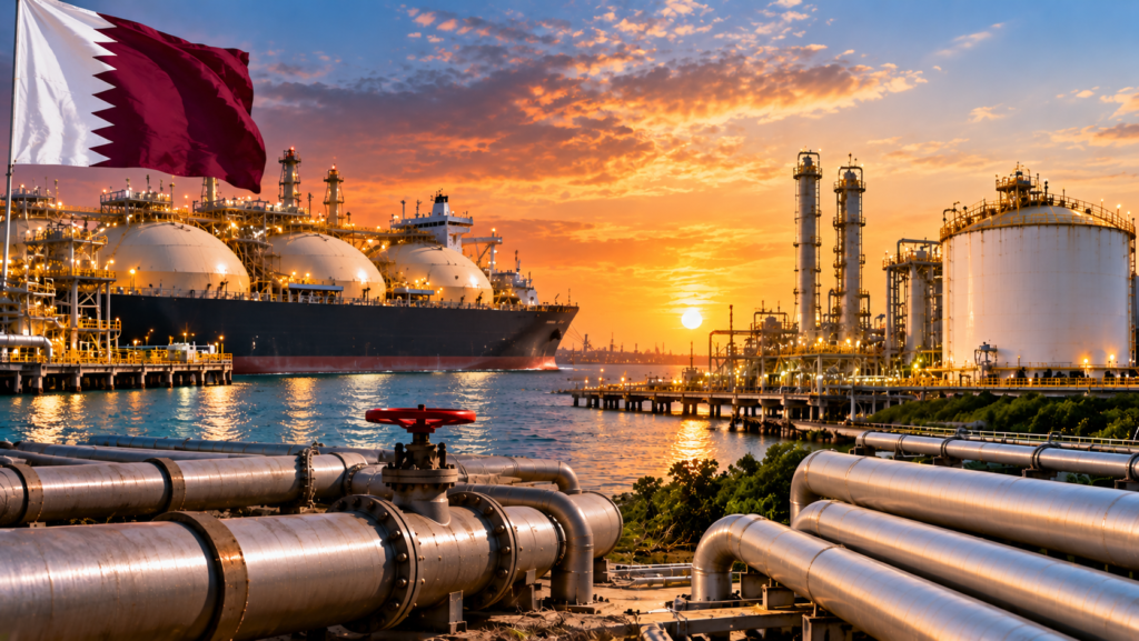 LNG export terminal and gas infrastructure illustrating Qatar’s supply crisis and Nigeria’s gas ambitions
